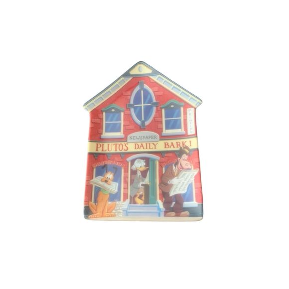 Vintage Disney Retired Pluto’s Daily Bark Mickey’s Village House Plaque - Picture 1 of 7